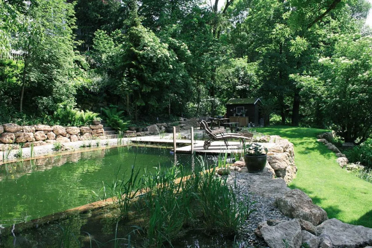 Schwimmteiche verbinden Badevergnügen mit geringem Reinigungsaufwand. Foto: Swimming-Teich.com / Immowelt.de