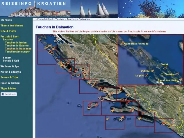 Reiseinfo Kroatien: Beschreibungen von mehr als 160 Tauchspots online Bild: Reiseinfo Kroatien: Beschreibungen von mehr als 160 Tauchspots online