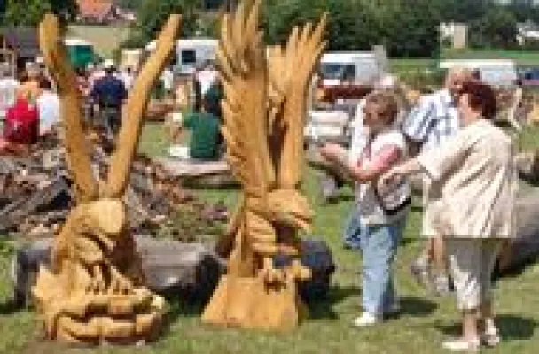 Dübener Heide: Wenn aus Baumstämmen imposante Holzfiguren werden Bild: Dübener Heide: Wenn aus Baumstämmen imposante Holzfiguren werden