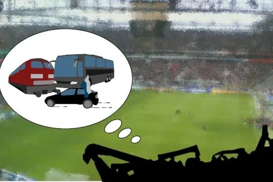 Bild: Gemeinsam mit dem Zug zum Fußball fahren