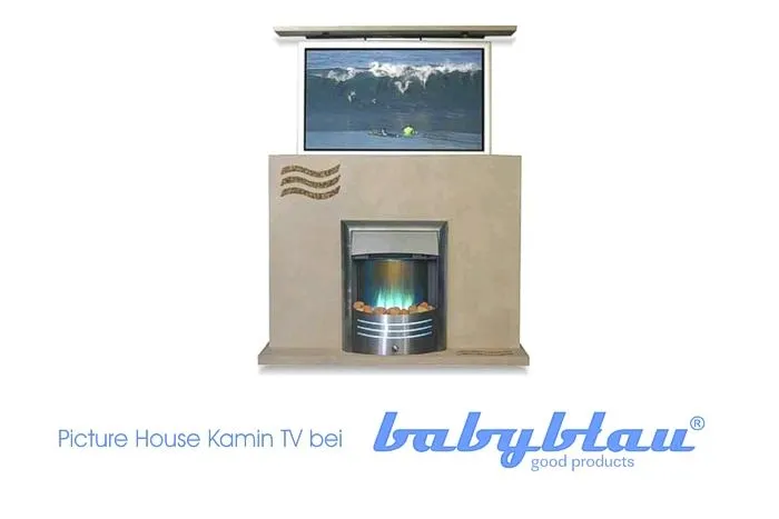 Die prämierten Picture House Kamin TV Designmöbel bei babyblau Bild: Die prämierten Picture House Kamin TV Designmöbel bei babyblau
