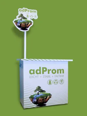 Bild: Mit den leichtgewichtigen Eventmöbeln „Greenline“ vom Druckexperten OLALA-Werbung macht Promotion wieder Spaß