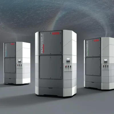 Bild: Reine Hallenluft: Neuer Filterturm für Schweißrauch, Staub und Ölnebel