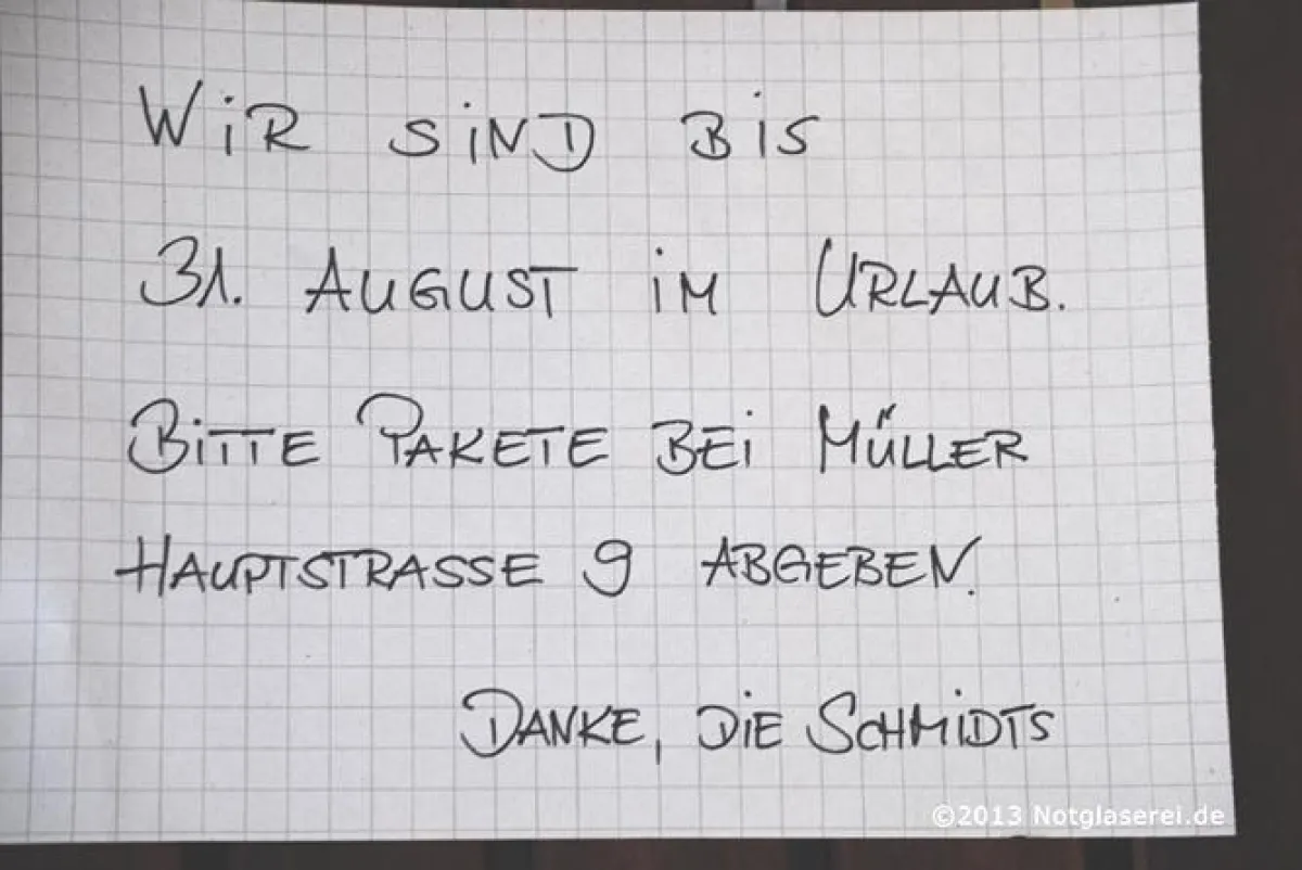 Ein absolutes No Go ©2013 Notglaserei.de