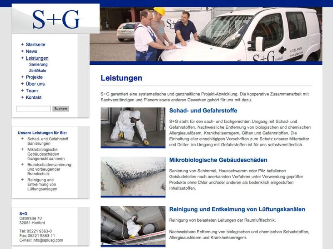 Arbeitsschutz - S+G Schad- und Gefahrstoff Sanierungsgesellschaft mbH