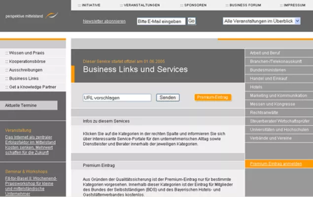 Bild: Mittelstandsinitiative bietet neues Linkverzeichnis und Eintrags-Service für Unternehmen