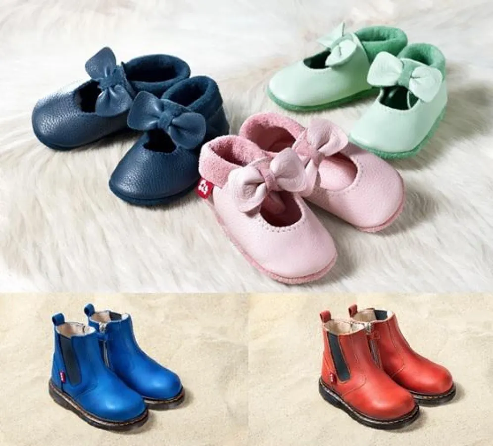 „Ballerina“ in Tobago/Rosé/Mint und Boot „Monte“ in Californiablue/Orange