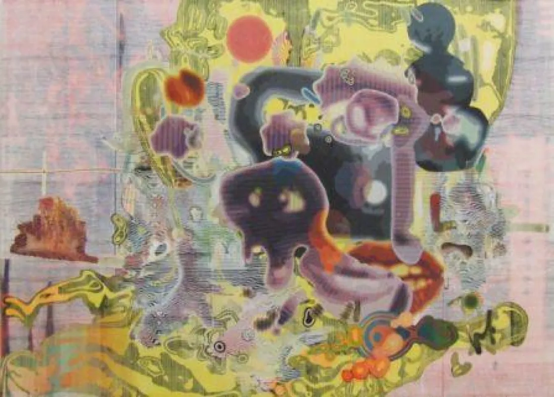M. Oehlen: Kopf 2004. Öl auf Leinwand. 200 x 280 cm