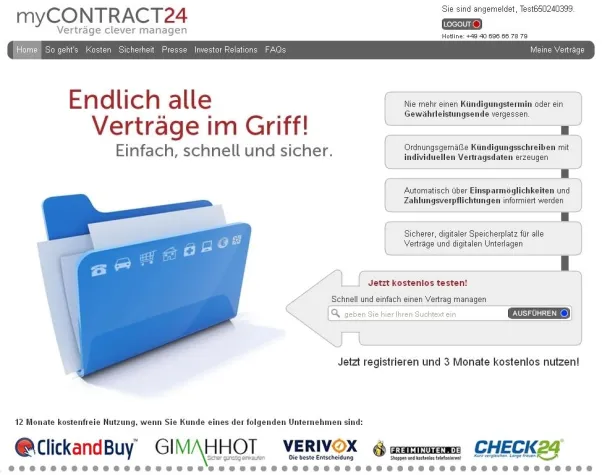 Unabhängiges Verbraucherportal myCONTRACT24 geht online Bild: Unabhängiges Verbraucherportal myCONTRACT24 geht online