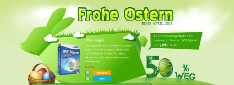 Bild: Osterrabattaktion bei Leawo Software - bis zu 50% sparen