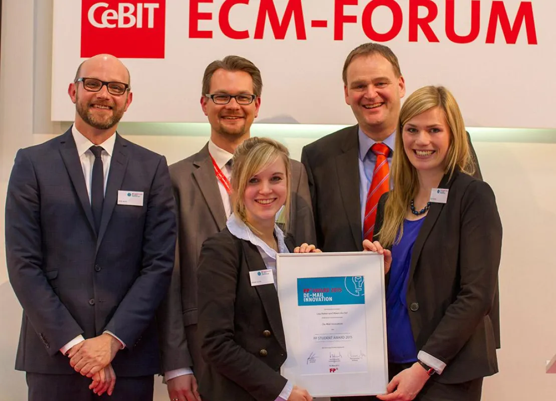 Verleihung des FB Student Award auf der CeBIT 2015 in Hannover.