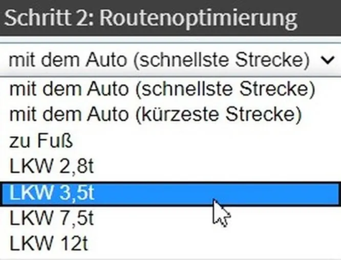 Bild: LKW Touren planen mit MultiRoute