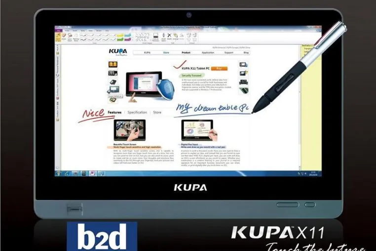 Bild: KUPA präsentiert Tablet PC KUPA X11 auf der Wirtschaftsmesse B2D Düsseldorf 2011