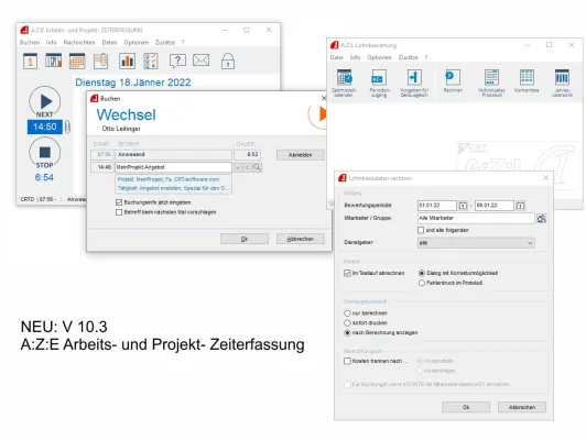 Bild: projektZeiterfassung A:Z:E V10.03 ist jetzt verfügbar