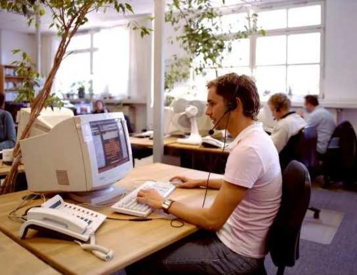 Mitarbeiter im Call Center