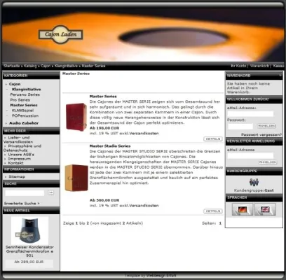 Bild: Cajon-Laden.de - der Internet-Shop für Cajon, Kleinpercussion, Tontechnik und Zubehör