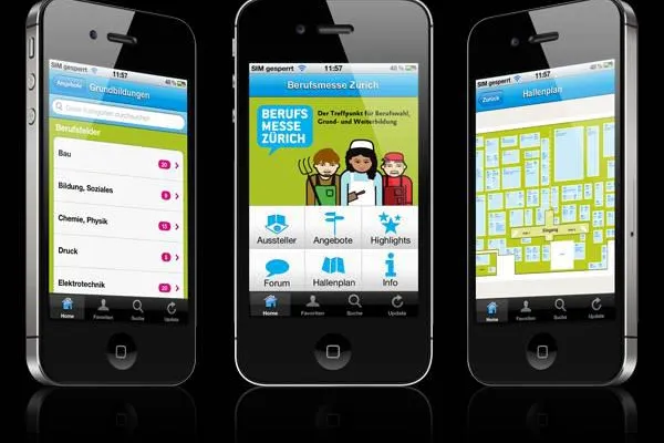 Bild: Ausbildungssuche leicht gemacht – die App für die Berufsmesse Zürich bietet größtmögliche Unterstützung