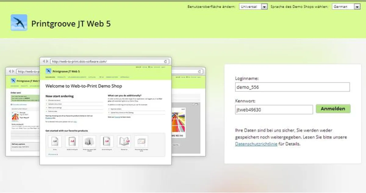Web-to-print jetzt ganz einfach mit neuem Demo Shop von dots Software