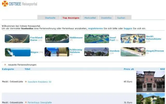 Bild: Ostsee-Reiseportal.de präsentiert über 800 Ostsee-Ferienwohnungen