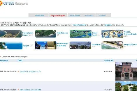 Bild: Ostsee-Reiseportal.de präsentiert über 800 Ostsee-Ferienwohnungen