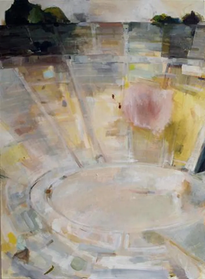 Anna Gastering, Theater von Epidauros, Acryl auf Leinwand, 102 x 75 cm, 2013