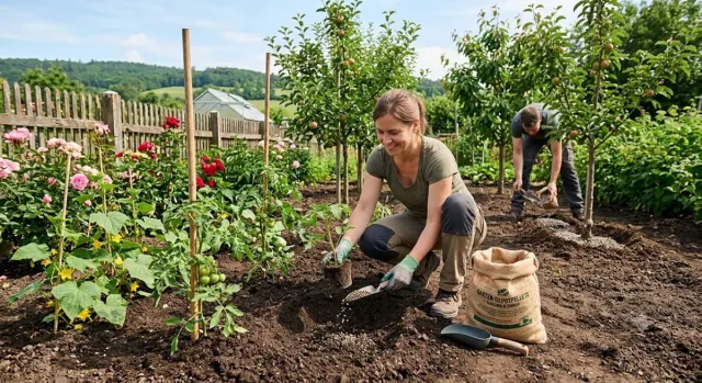 Bild: Frühling bis Herbst - Schafwollpellets fördern kräftige Pflanzen
