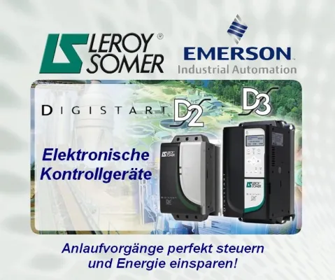 Softstarter: Elektronische Softstarter DIGISTART D2 und D3 von LEROY-SOMER für Induktionsmotoren Bild: Softstarter: Elektronische Softstarter DIGISTART D2 und D3 von LEROY-SOMER für Induktionsmotoren