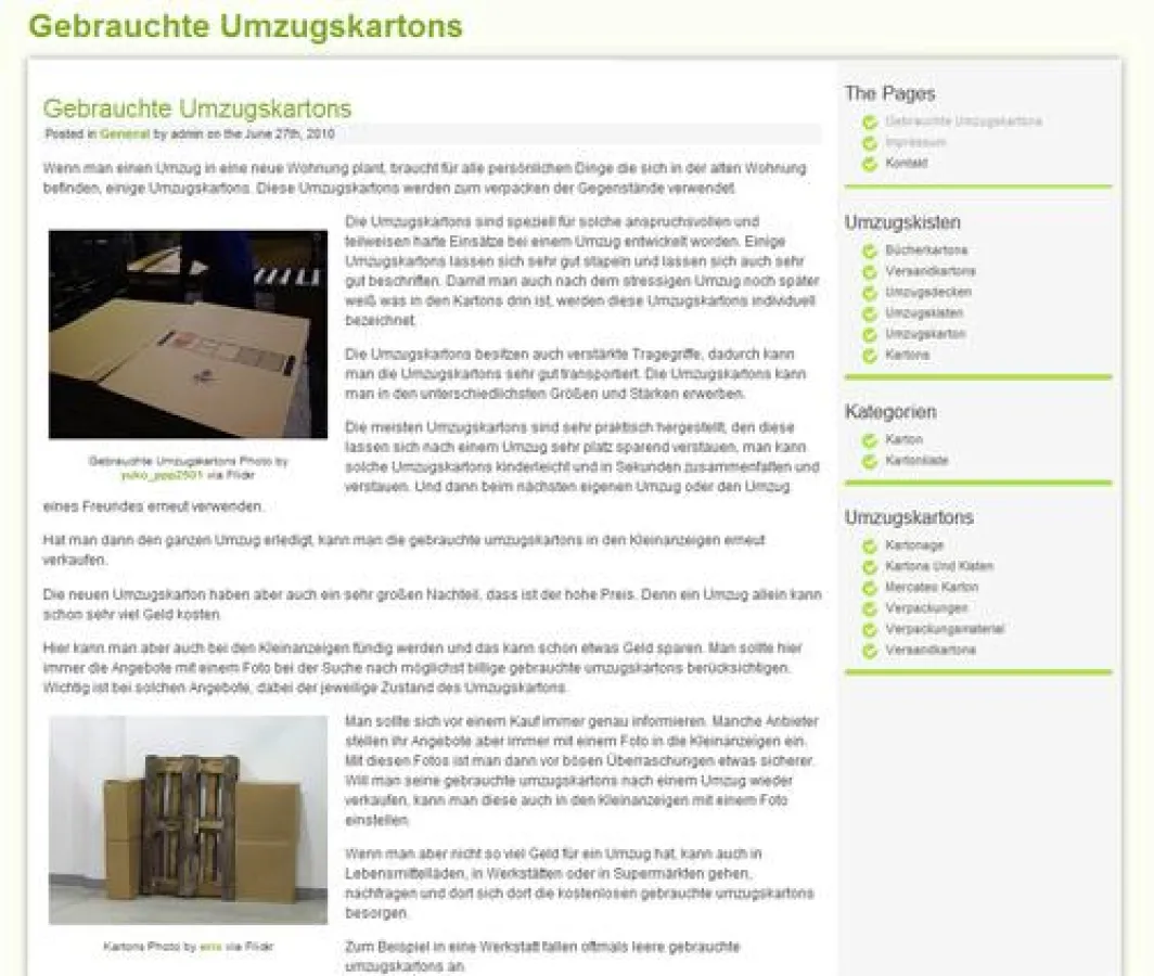 Gebrauchte Umzugskartons