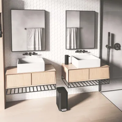 mattschwarze Haushaltshelfer von simplehuman im minimalistischen Design für Bad und Küche! Bild: mattschwarze Haushaltshelfer von simplehuman im minimalistischen Design für Bad und Küche!