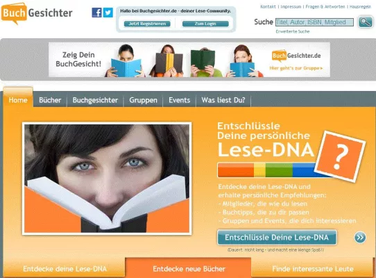 Bild: Jeder hat ein Buchgesicht - Zeig' deins ...und finde "Gleichgesichter"