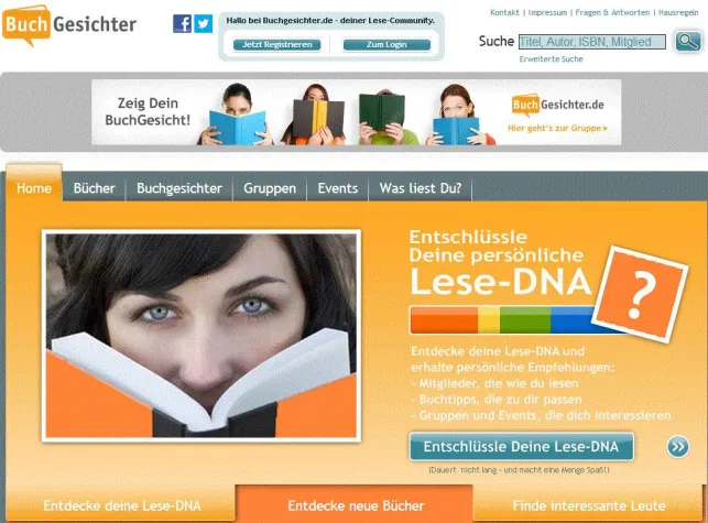 Bild: Jeder hat ein Buchgesicht - Zeig' deins ...und finde "Gleichgesichter"