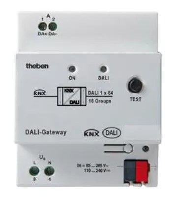 Bild: Schnittstelle zwischen DALI-System und KNX-Bus: das neue DALI Gateway KNX von Theben