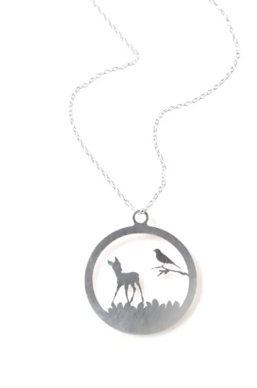 Halskette Bambi trifft Vogel