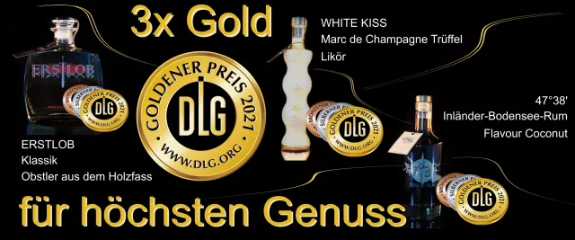Bild: 3x Gold für höchsten Genuss - D4M Premium Spirituosen erfolgreich bei der Frühjahrsprämierung der DLG