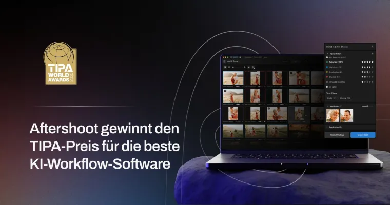 Aftershoot gewinnt den renommierten TIPA-Award für die beste KI-Workflow-Software Bild: Aftershoot gewinnt den renommierten TIPA-Award für die beste KI-Workflow-Software