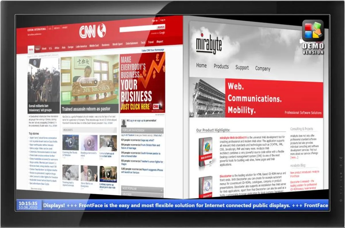 FrontFace for Public Dispalys: Digital Signage Software