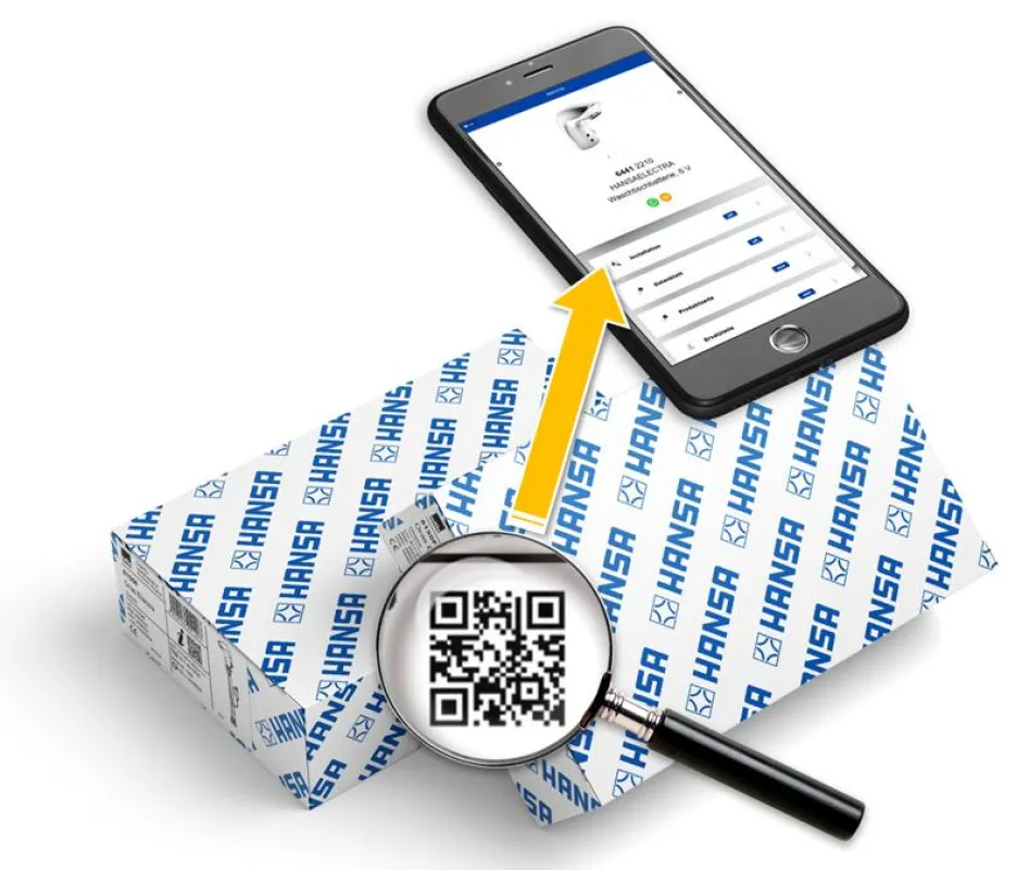Neu: Smarte Etiketten auf HANSA Produktverpackungen. Foto: Hansa Armaturen GmbH