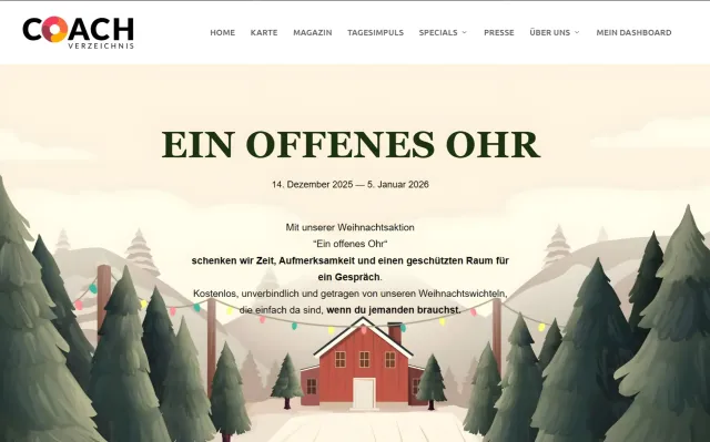 Bild: Ein offenes Ohr für dich: Wir schenken dir Zeit - Weihnachtsaktion 2025