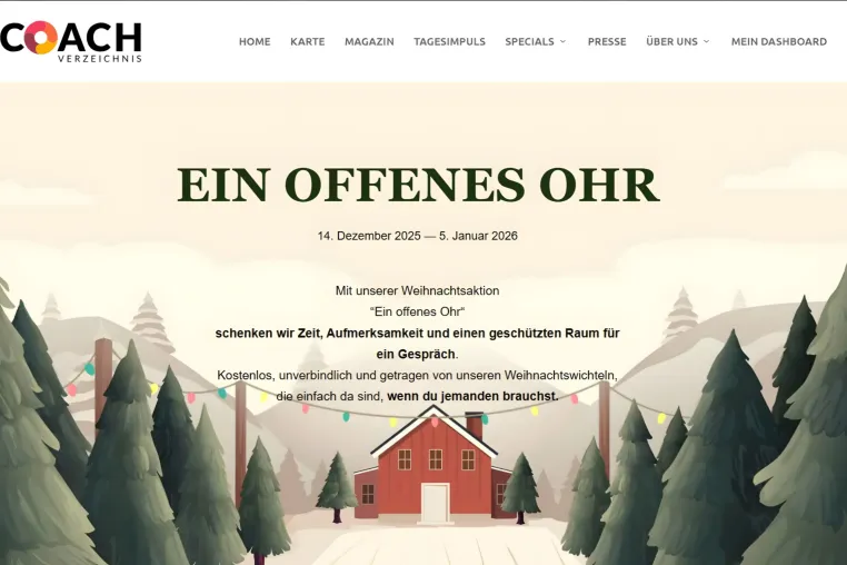 Bild: Ein offenes Ohr für dich: Wir schenken dir Zeit - Weihnachtsaktion 2025