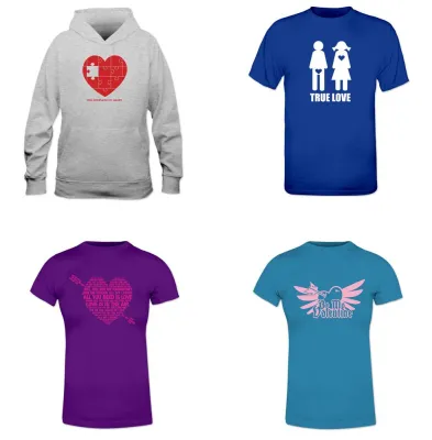 Bild: Individuelle Botschaften zum Valentinstag auf T-Shirts & Co. von shirtcity.com. Be my Valentine