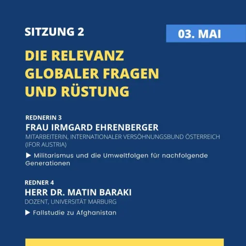 Bildungsreihe Abrüstung: Die Relevanz globaler Fragen und Rüstung Bild: Bildungsreihe Abrüstung: Die Relevanz globaler Fragen und Rüstung
