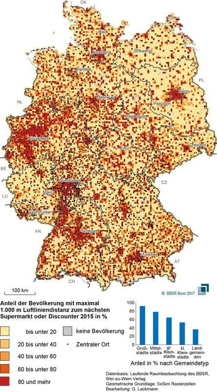 Erreichbarkeit von Supermärkten (BBSR)