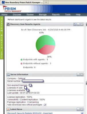 Bild: Patch und Device Management, Viren-Scanning, Applikations-Kontrolle und Risikoanalyse