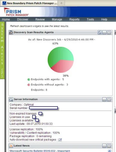 Bild: Patch und Device Management, Viren-Scanning, Applikations-Kontrolle und Risikoanalyse