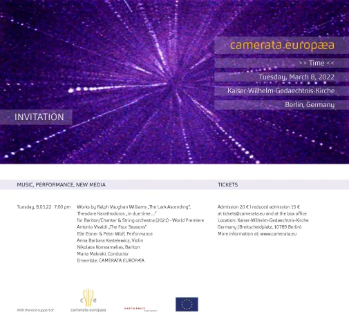 Bild: CAMERATA EUROPÆA – Motto 2022 "TIME"