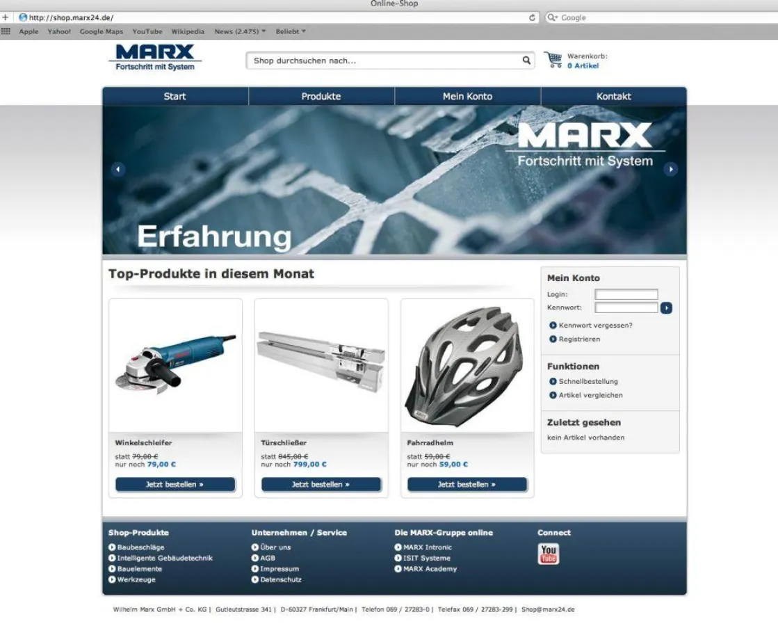 Benutzerfreundlich und informativ: der MARX Online-Shop unter www.marx24.de/shop