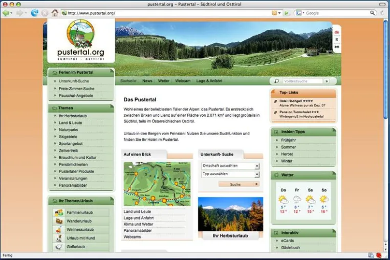 Bild: Grenzübergreifendes Internet-Portal pustertal.org wird 1 Jahr alt