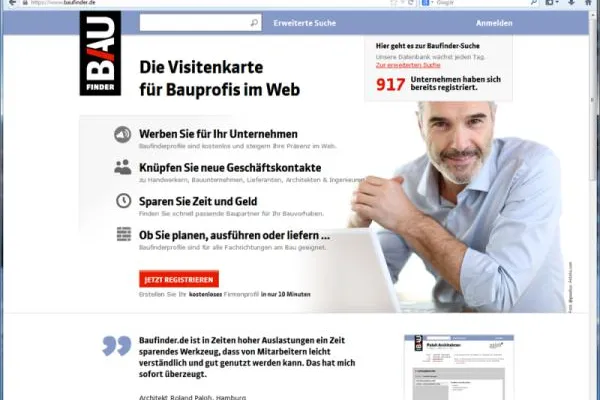 Bild: baufinder.de – Reddesign der Homepage