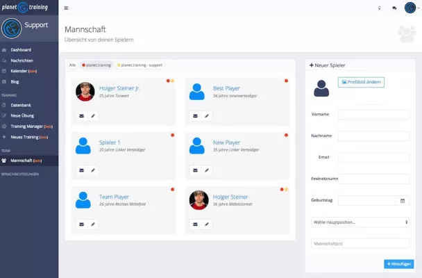 Bild: planet.training - Online-Plattform für Trainer integriert neues Mannschafts-Tool in Produktpalette