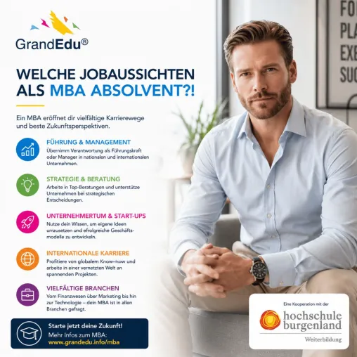 Bild: Welche Jobaussichten haben MBA-Absolventinnen und MBA-Absolventen? GrandEdu und Hochschule Burgenland!